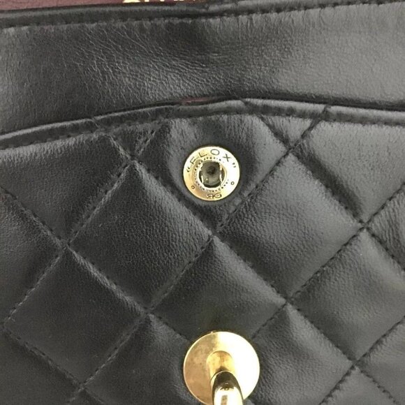 2842960BG (X6) Chanel Shoulder Bag Double Flap 23 Quilted Black Lambskin w/Chai - Picture 9 of 12